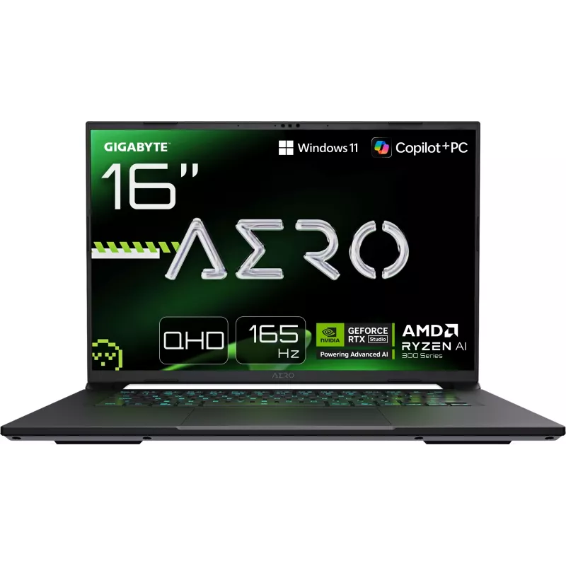 Ноутбук Gigabyte Aero X16 1WH Ryzen AI 7 350 32Gb SSD1Tb NVIDIA GeForce RTX 5070 8Gb 16" IPS QHD+ (2560x1600) Windows 11 Home Multi Language silver WiFi BT Cam (1WH93EEC64DH)
