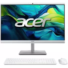 Моноблок Acer Aspire C27-195ES 27" Full HD Core Ultra 7 155U (1.7) 16Gb SSD512Gb Graphics CR Eshell GbitEth WiFi BT 65W клавиатура мышь Cam серебристый 2560x1440