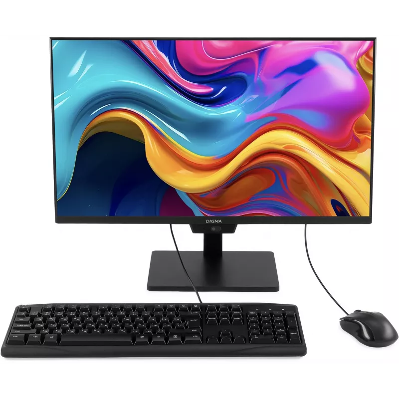 Моноблок Digma Action 23.8" Full HD Ryzen 5 3500U (2.1) 8Gb SSD256Gb Vega 8 Windows 11 Pro GbitEth WiFi BT 90W клавиатура мышь Cam черный 1920x1080 (RUS)