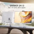Моноблок Chuwi Unitech 24 23.8" Full HD i3 1220P (1.5) 16Gb SSD512Gb UHDG Windows 11 Pro GbitEth WiFi BT 90W клавиатура мышь Cam белый/серебристый 1920x1080