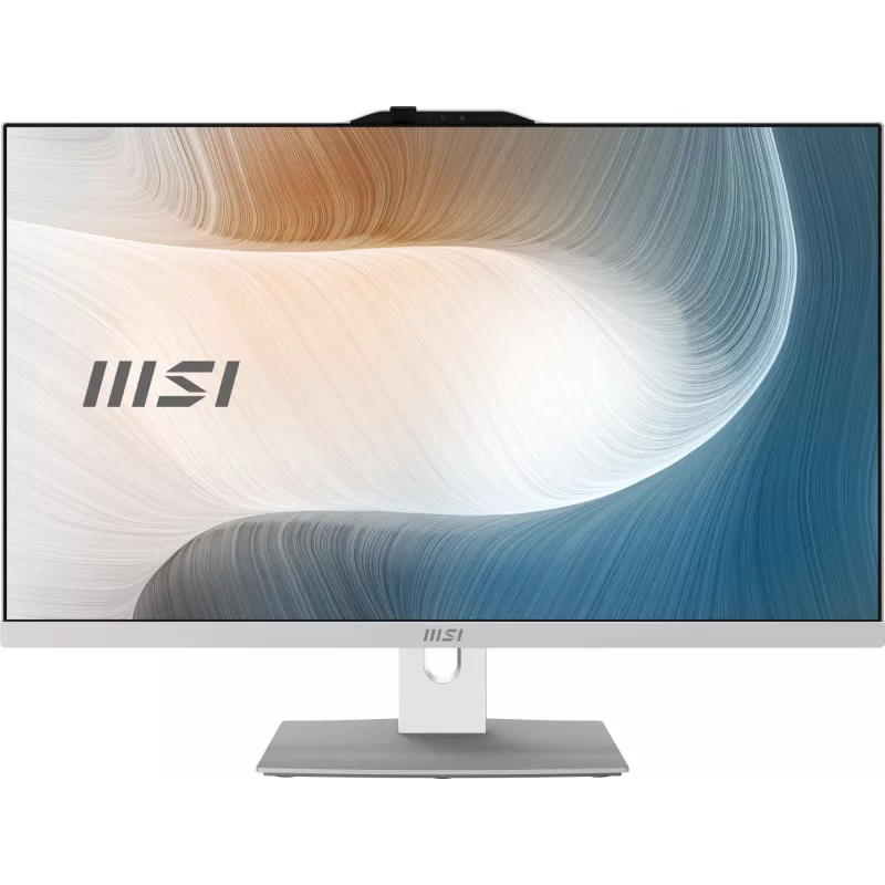 Моноблок MSI Modern AM242P 1M-2486XRU 23.8" Full HD Core 3 100U (1.2) 16Gb SSD512Gb Graphics без ОС GbitEth WiFi BT 120W клавиатура мышь Cam белый 1920x1080