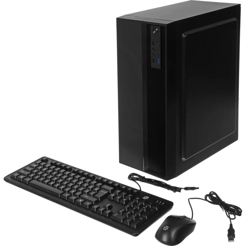 ПК Amur Нарвал A5A12 MT Ryzen 5 3400G (3.7) 8Gb SSD256Gb Vega 11 FreeDOS GbitEth 400W мышь клавиатура черный (RUS) (2139459)