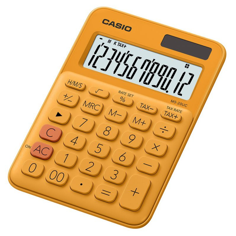 Калькулятор настольный Casio MS-20UC-RG-W-EC оранжевый 12-разр.