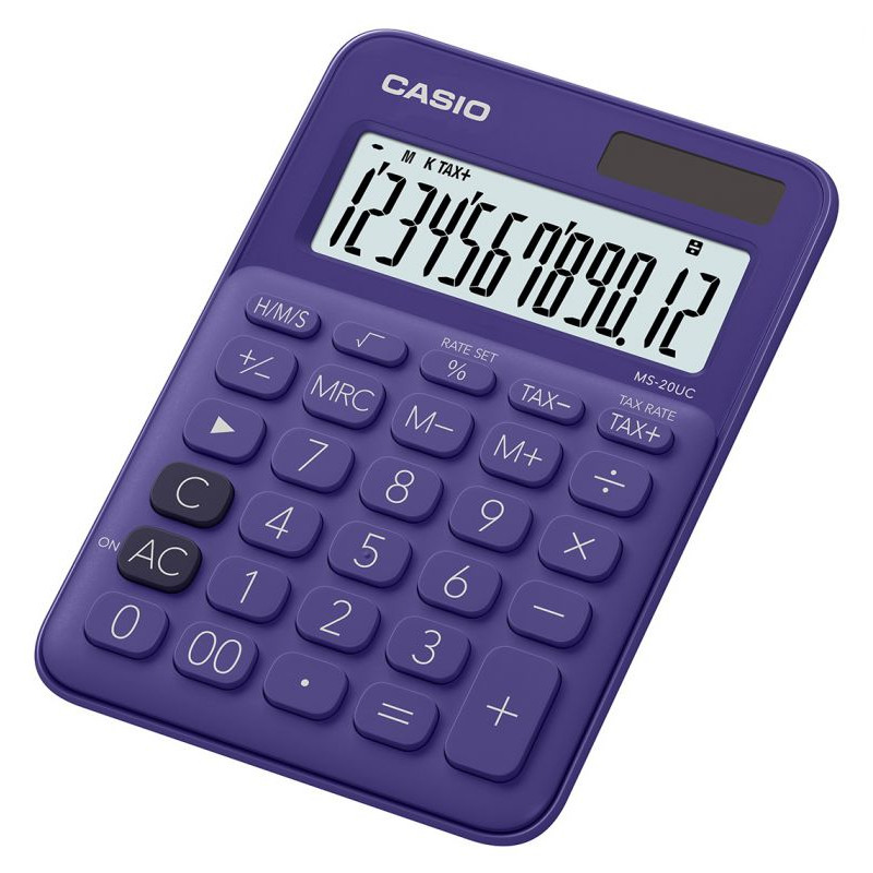 Калькулятор настольный Casio MS-20UC-PL-S-EC фиолетовый 12-разр.