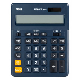 Калькулятор настольный Deli EM888F-blue синий 12-разр.