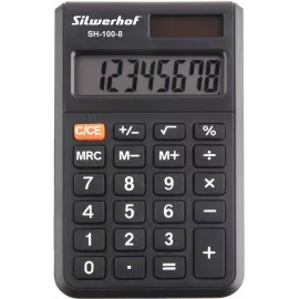 Калькулятор карманный Silwerhof SH-100-8 черный 8-разр.