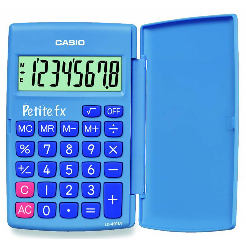 Калькулятор карманный Casio LC-401LV-BU-W-A-EP голубой 8-разр.