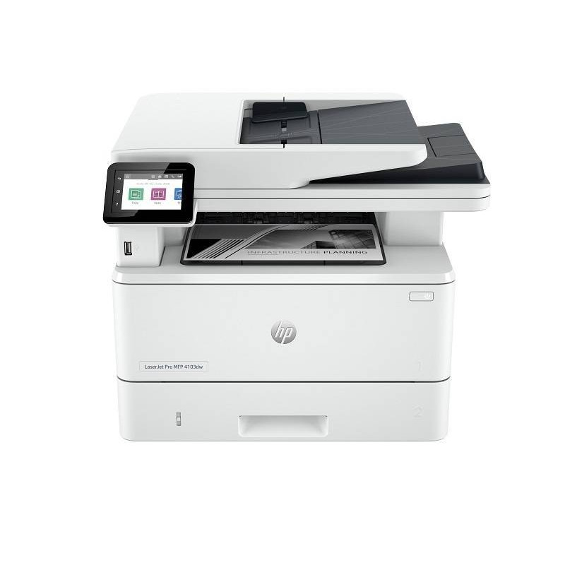 МФУ лазерное HP LaserJet Pro 4103dw А4/чб/40стр/дуплекс/Ethernet/Wi-Fi/2.7" экран/АПД