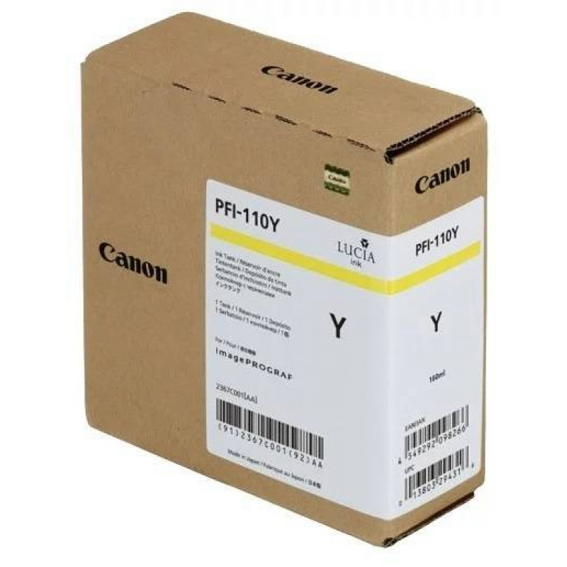 Картридж CANON PFI-110 Y желтый,  160 мл