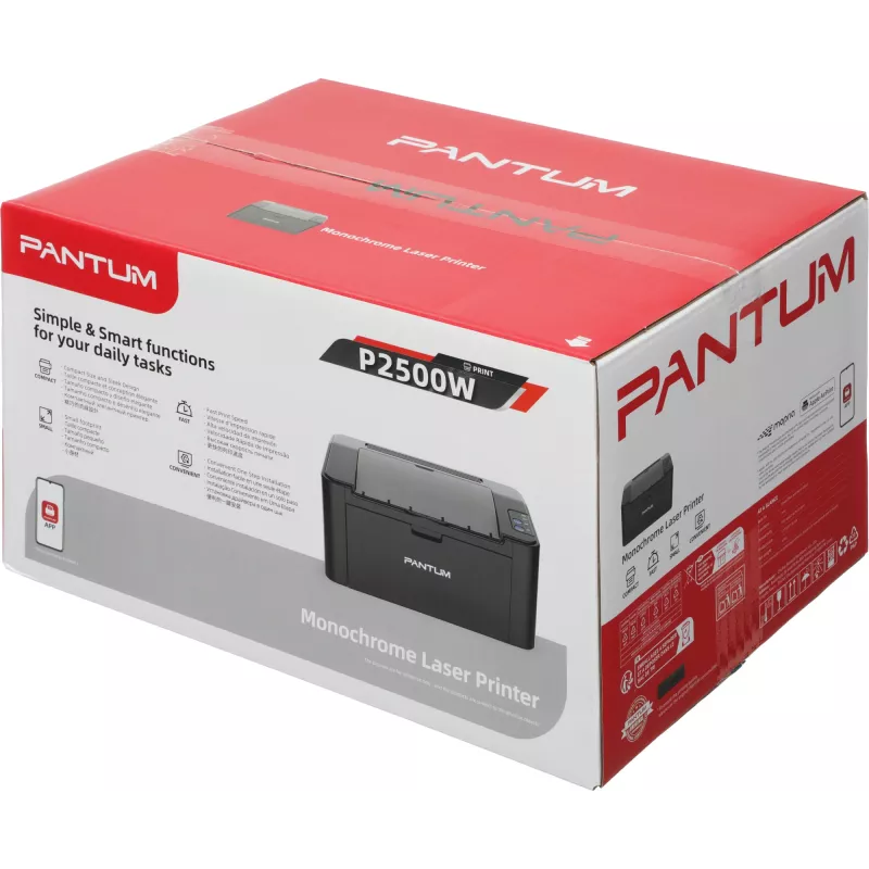 Принтер лазерный Pantum P2500W A4 WiFi черный