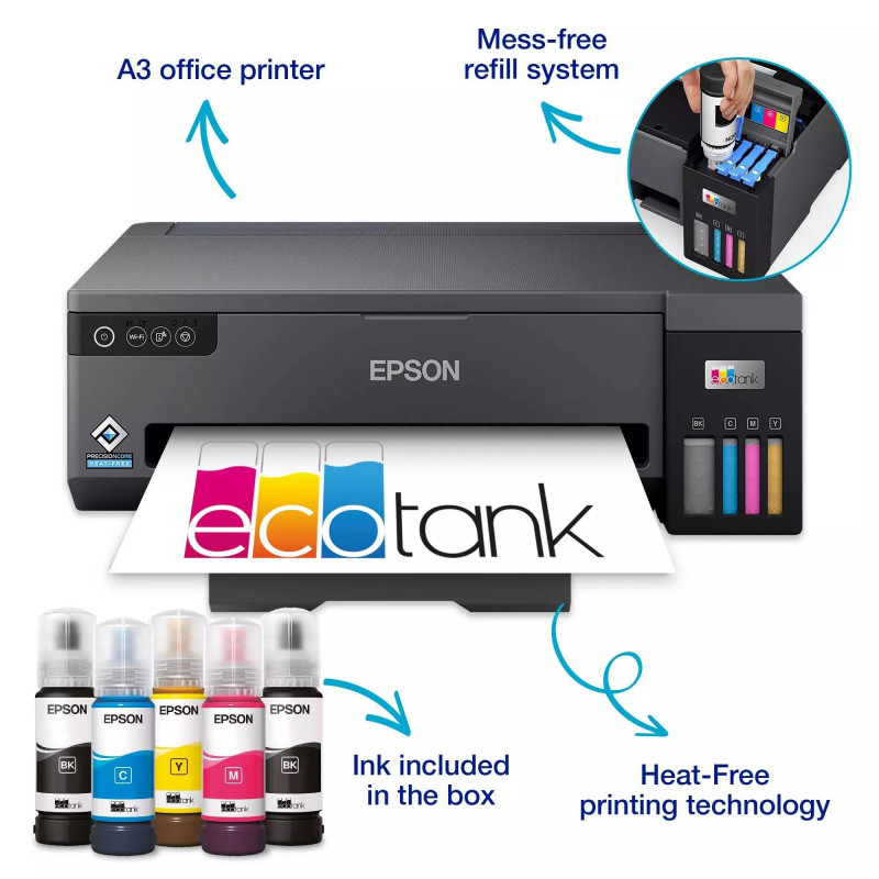 Принтер струйный Epson EcoTank L11050 A3/цв/ 30 стр/мин./ 4 цвета/ USB, WiFi/ СНПЧ