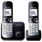 Р/телефон Panasonic KX-TG6812RUB (черный, 2 трубки)