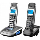 Р/телефон Panasonic KX-TG2512RU1 (черный, темно-серый металлик, 2 трубки)