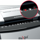Шредер Rexel Optimum AutoFeed 90X черный с автоподачей (секр.P-4) фрагменты 90лист. 34лтр. скрепки скобы пл.карты