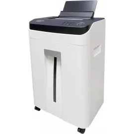 Шредер Office Kit SA150M (1,9х15) белый/черный с автоподачей (секр.P-5) фрагменты 8лист. 22лтр. скобы