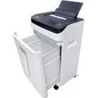 Шредер Office Kit SA150M (1,9х15) белый/черный с автоподачей (секр.P-5) фрагменты 8лист. 22лтр. скобы