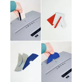 Шредер Heleos УП26-7 серый (секр.P-7) фрагменты 5лист. 26лтр. пл.карты CD