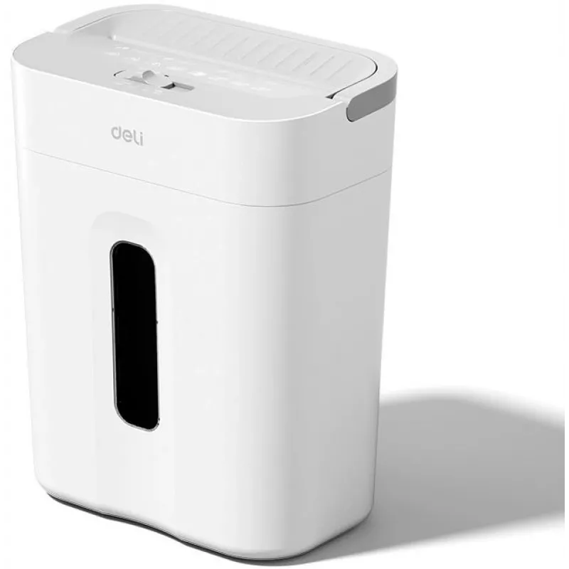 Шредер Deli ET011 белый с автоподачей (секр.P-4) фрагменты 8лист. 12лтр.