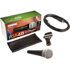 Микрофон проводной Shure PGA48-QTR-E 4.6м черный/серебристый
