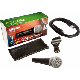 Микрофон проводной Shure PGA48-XLR-E 4.6м черный/серебристый