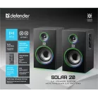Колонки Defender Solar 20 2.0 черный 20Вт BT беспроводные BT