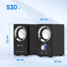 Колонки Оклик OK-116 2.0 черный 6Вт