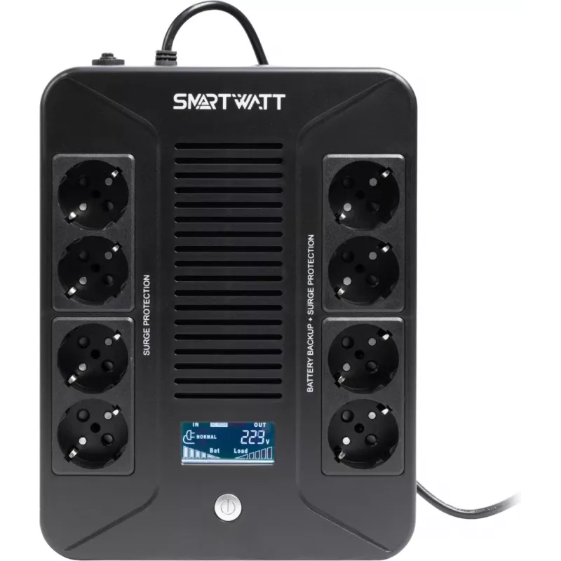 Источник бесперебойного питания Smartwatt Safe pro LCD 600Вт 1000ВА черный