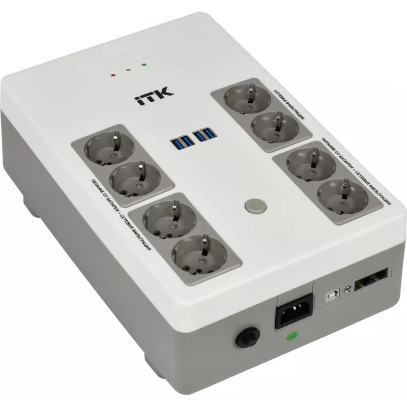 Источник бесперебойного питания ITK Electra EST8-600VA-1-001-L 360Вт 600ВА черный
