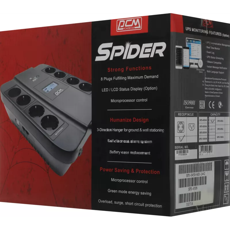 Источник бесперебойного питания Powercom Spider SPD-450N 270Вт 450ВА черный