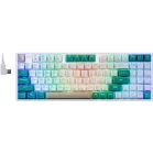 Клавиатура Redragon Veigar механическая белый/синий USB беспроводная BT/Radio for gamer LED (71476) кабель 1.5м
