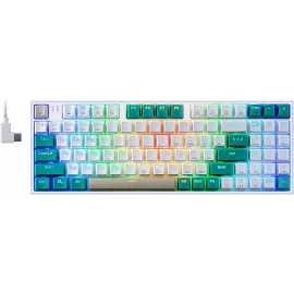 Клавиатура Redragon Veigar механическая белый/синий USB беспроводная BT/Radio for gamer LED (71476) кабель 1.5м