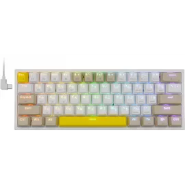 Клавиатура Redragon Fizz Pro механическая белый USB беспроводная BT/Radio for gamer для ноутбука LED (72598) кабель 1.8м