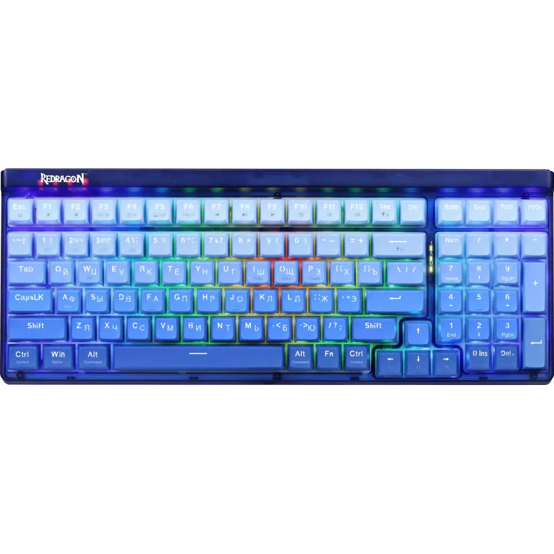 Клавиатура Redragon Garen Pro механическая синий USB беспроводная BT/Radio for gamer LED (71745) кабель 1.5м