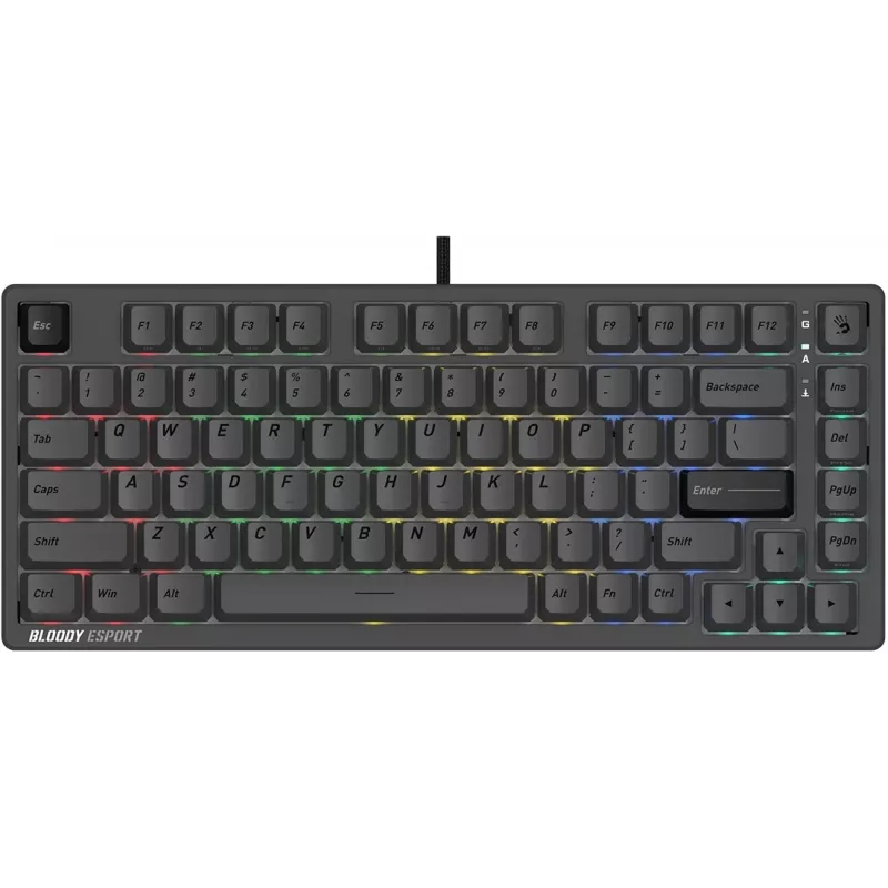 Клавиатура A4Tech MS76 темно-серый USB Multimedia for gamer LED кабель 1.8м