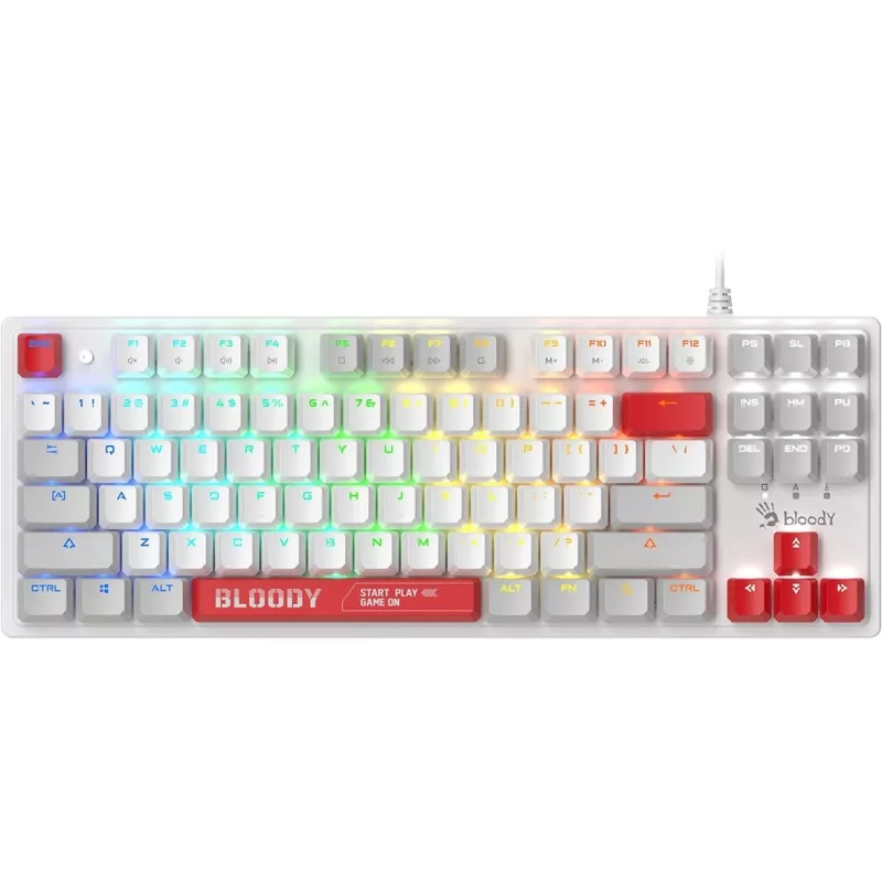 Клавиатура A4Tech S310N механическая белый/красный USB Multimedia for gamer LED кабель 1.8м