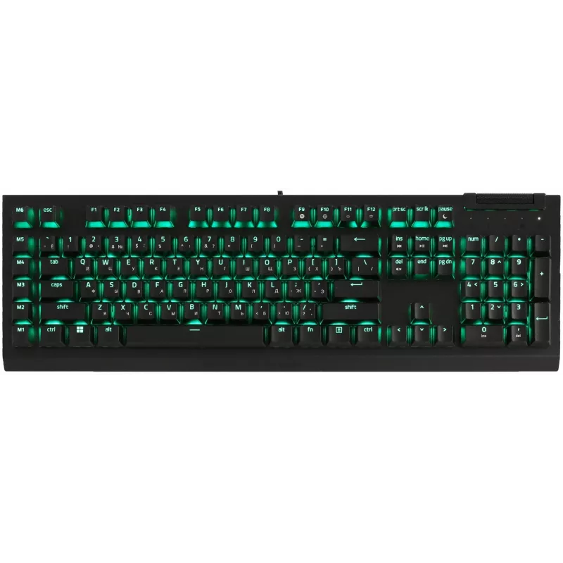 Клавиатура Razer BlackWidow V4 Green Switch механическая черный USB Multimedia for gamer LED (RZ03-04700800-R3R1) кабель 2м