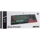 Клавиатура MSI GK30 Infrared черный/красный USB Multimedia for gamer LED (подставка для запястий) (S11-04RUF01-CLA) кабель 1.8м