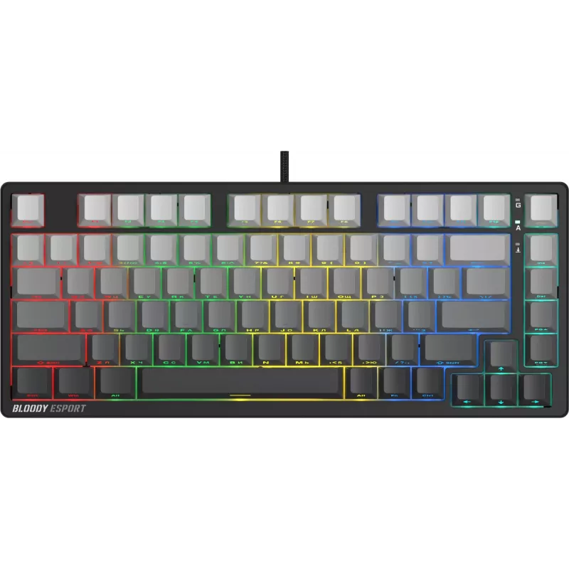 Клавиатура A4Tech MS76 PLUS механическая черный/серый USB Multimedia for gamer LED кабель 1.8м