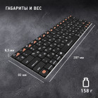 Клавиатура Оклик 840S черный USB беспроводная BT slim (754787)