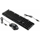 Клавиатура + мышь Defender Glion клав:черный мышь:черный/красный USB LED (45123)