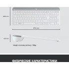 Клавиатура + мышь Logitech Combo MK470 клав:белый/серый мышь:белый USB беспроводная slim (920-009207)