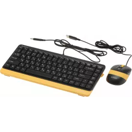 Клавиатура + мышь A4Tech Fstyler F1110 клав:черный/желтый мышь:черный/желтый USB Multimedia (F1110 BUMBLEBEE)