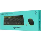 Клавиатура + мышь Logitech MK240 клав:черный/желтый мышь:черный/желтый USB беспроводная slim Multimedia (920-008198)
