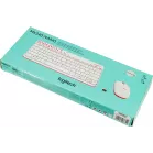 Клавиатура + мышь Logitech MK240 клав:белый/красный мышь:белый/красный USB беспроводная slim Multimedia (920-008160)