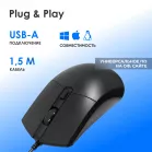 Мышь Оклик 207M черный оптическая 2400dpi USB 4but (1474598)