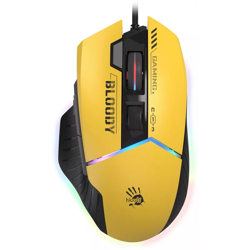 Мышь A4Tech Bloody W95 Max Sports желтый/серый оптическая 12000dpi USB 10but (W95 MAX SPORTS LIME)