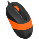 Мышь A4Tech Fstyler FM10S черный/оранжевый оптическая 1600dpi silent USB 3but (FM10S USB ORANGE)