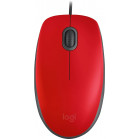 Мышь Logitech M110 красный/серый оптическая (1000dpi) silent USB (2but)