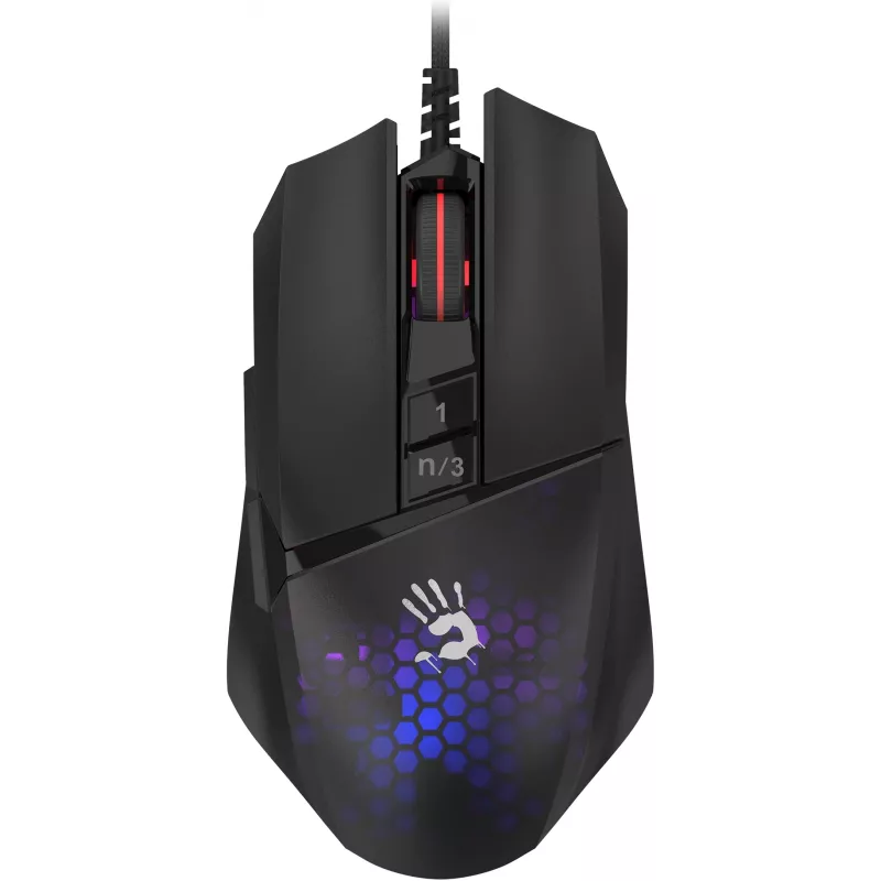Мышь A4Tech Bloody W65 Max Mini черный оптическая 12000dpi USB 9but (W65 MAX MINI HONEYCOMB)