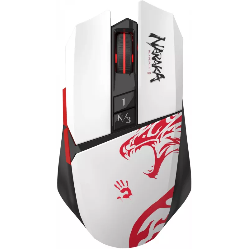 Мышь A4Tech Bloody R36 Ultra белый/черный/красный оптическая 12000dpi беспров. USB 7but (R36 ULTRA NARAKA USB)